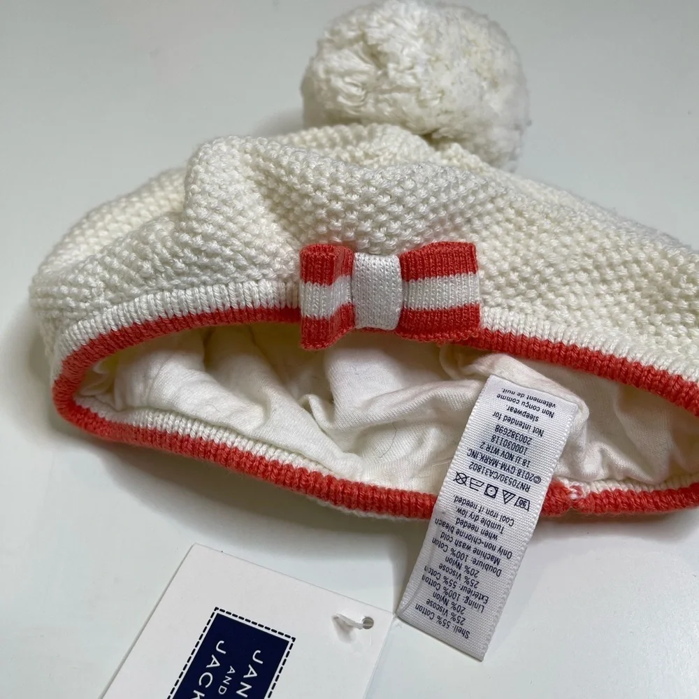 Janie & Jack Knit Pompom Beret 0-3 months